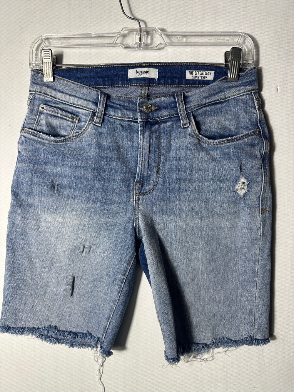 Kensie Effortless Skinny Crop Denim Jeans in Light Blue